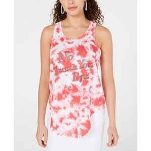Freeze | No Thank You Graphic Tank Top, Red, Sz XS